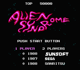 Alien Syndrome (Homebrew) — Title screen